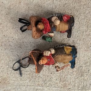 Armadillo Cowboy ornament set